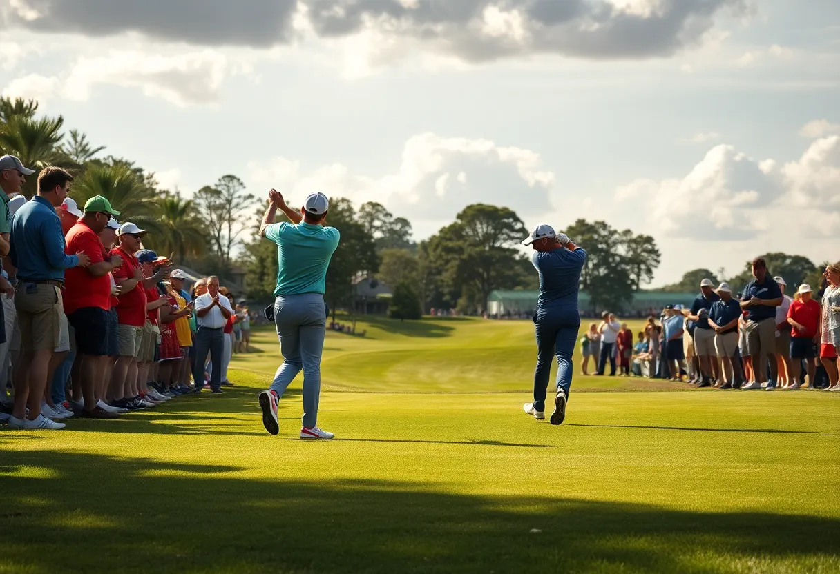 Golf scene during Bahrain Championship playoff