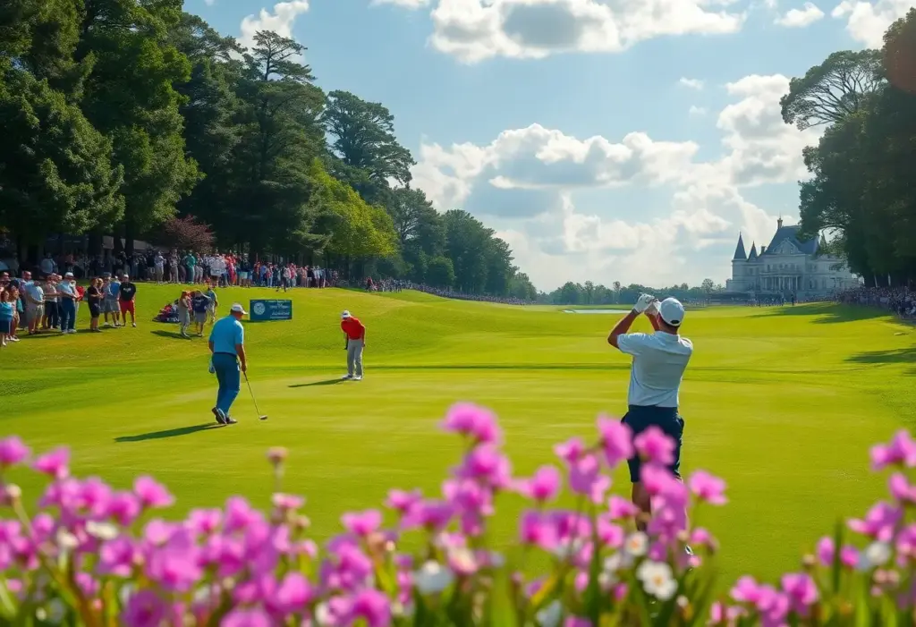 Golf tournament playoff action at the Bahrain Championship