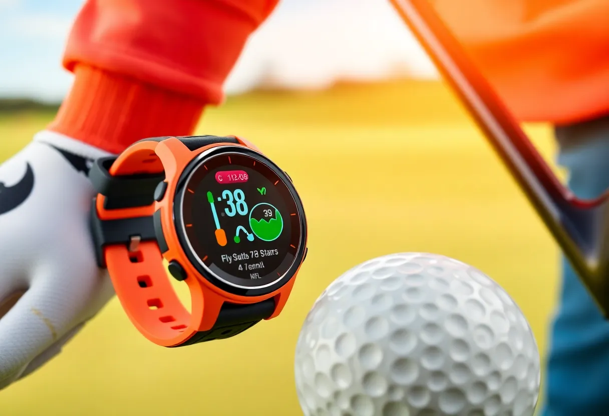 Garmin Approach J1 Junior Golf GPS Watch on a golf course