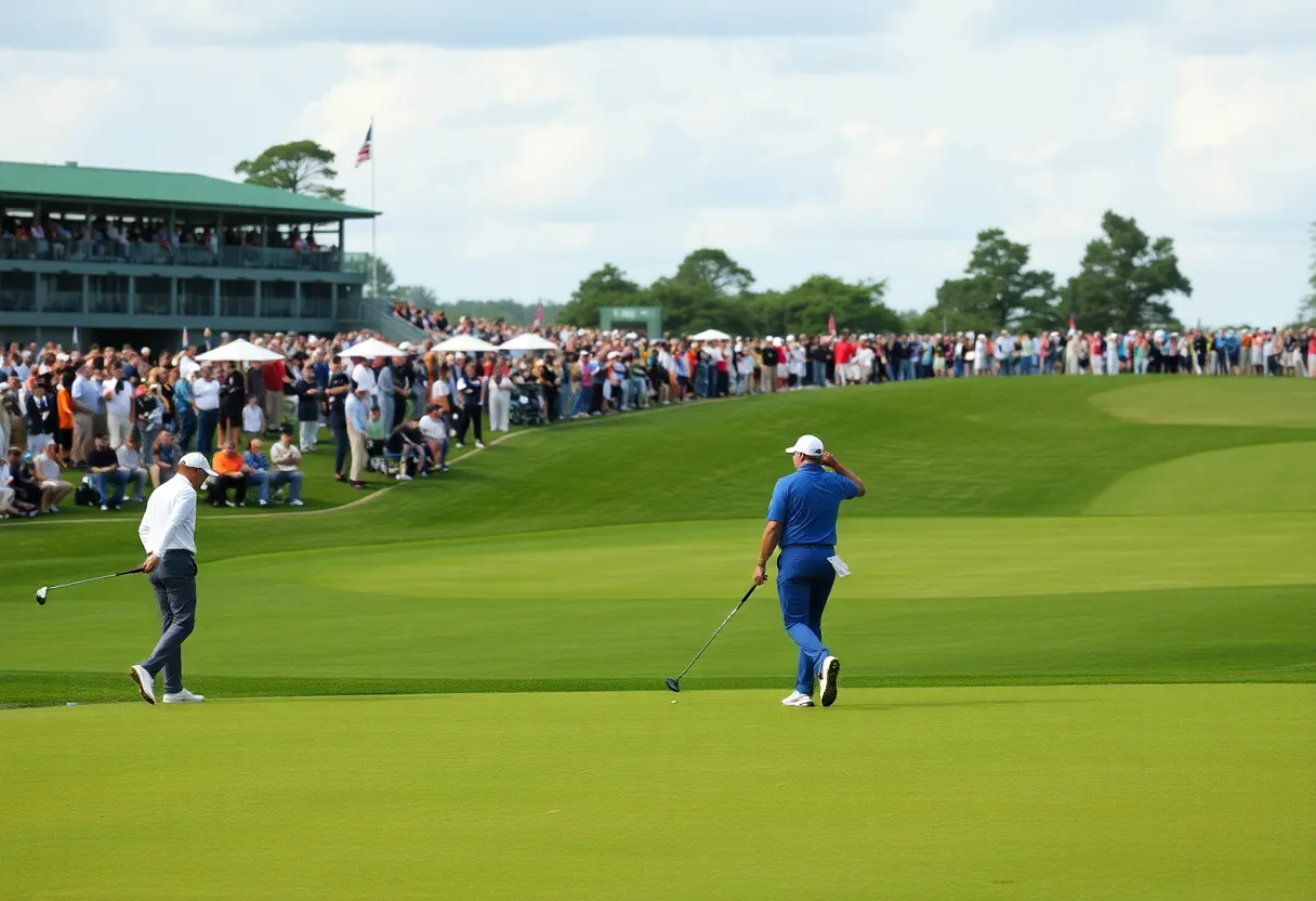 Spectators watching the HSBC Women’s World Championship golf event