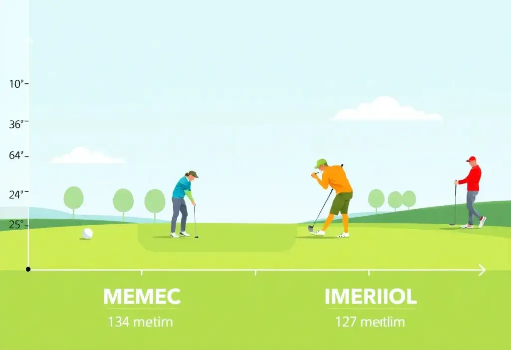 Comparison of golf course measurements in metric and imperial systems