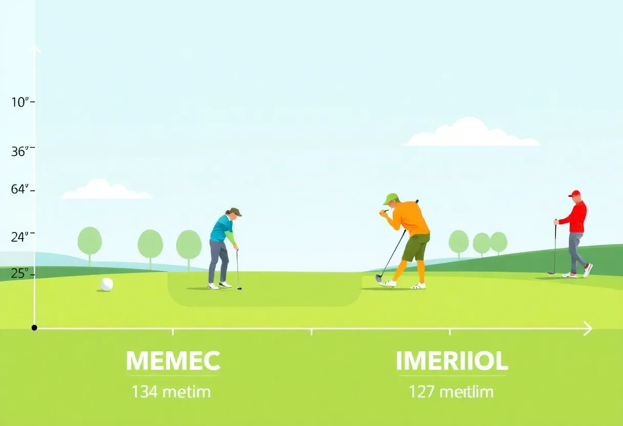 Comparison of golf course measurements in metric and imperial systems