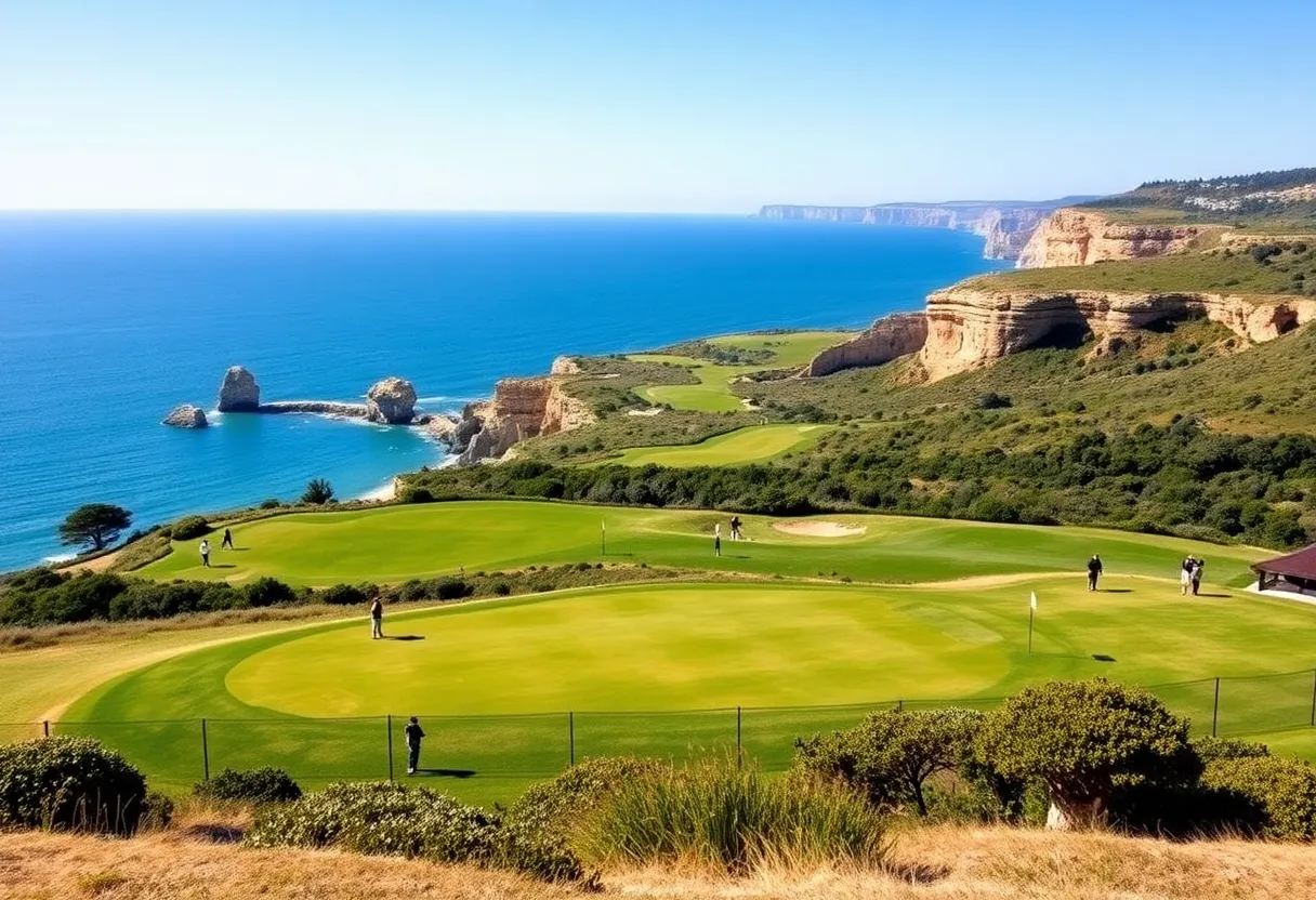 Scenic golf course in the Algarve region of Portugal