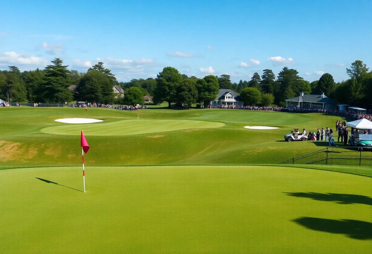 Golfers playing in the Qatar Masters tournament