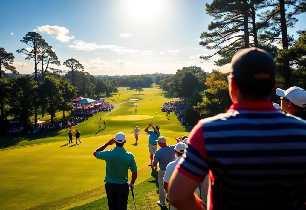 Players competing in a golf tournament