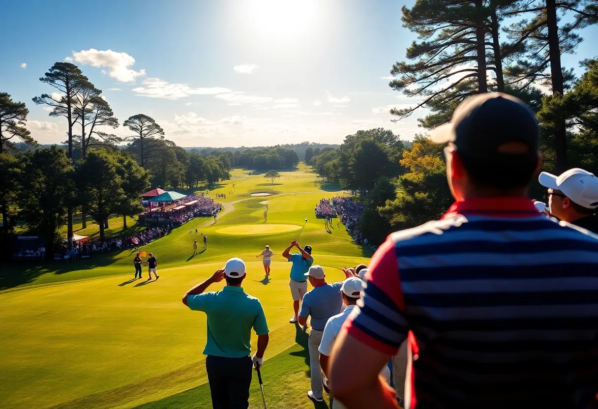 Players competing in a golf tournament