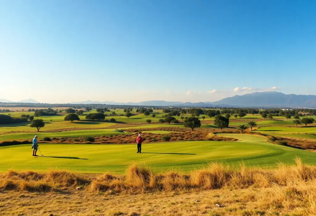 Golfers on a beautiful golf course