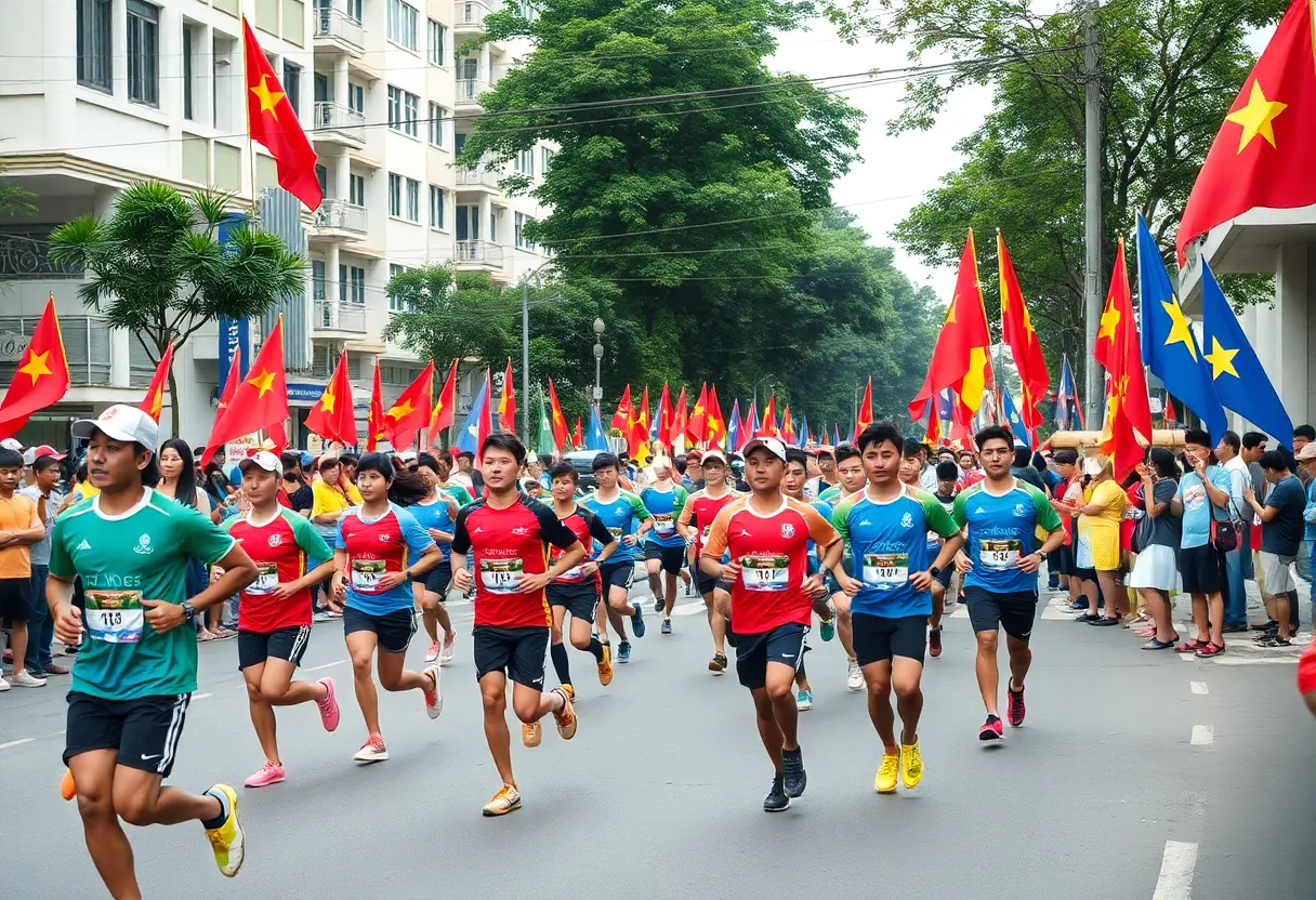 Athletes competing in Ho Chi Minh City during sports events