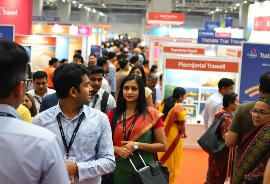Indian travel professionals networking at a global event