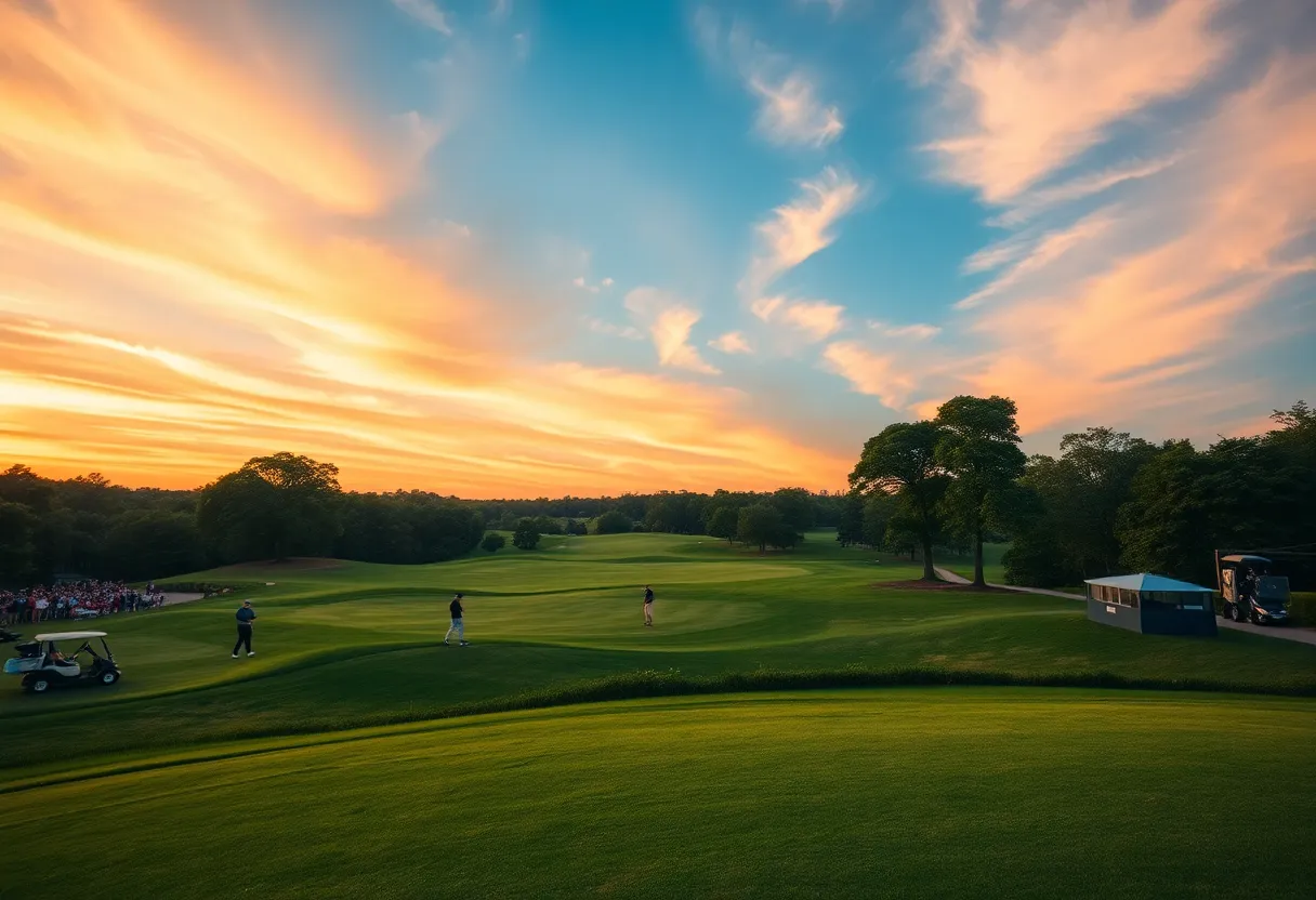 Golf course at Joburg Open with players in action