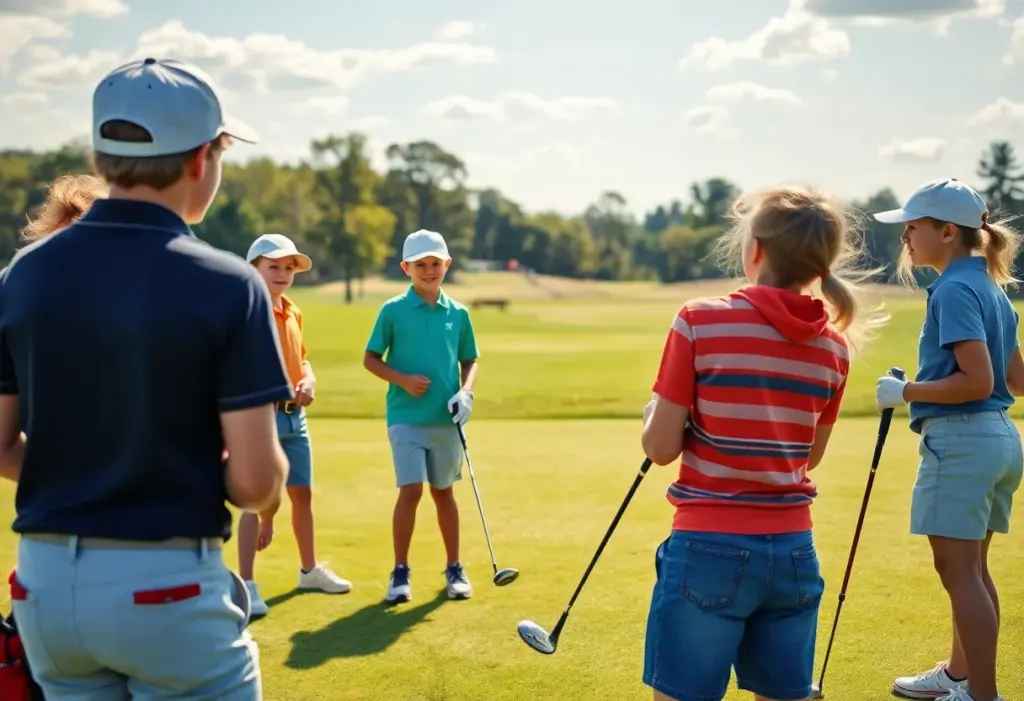 Junior golfers participating in the Golf Sixes League competition