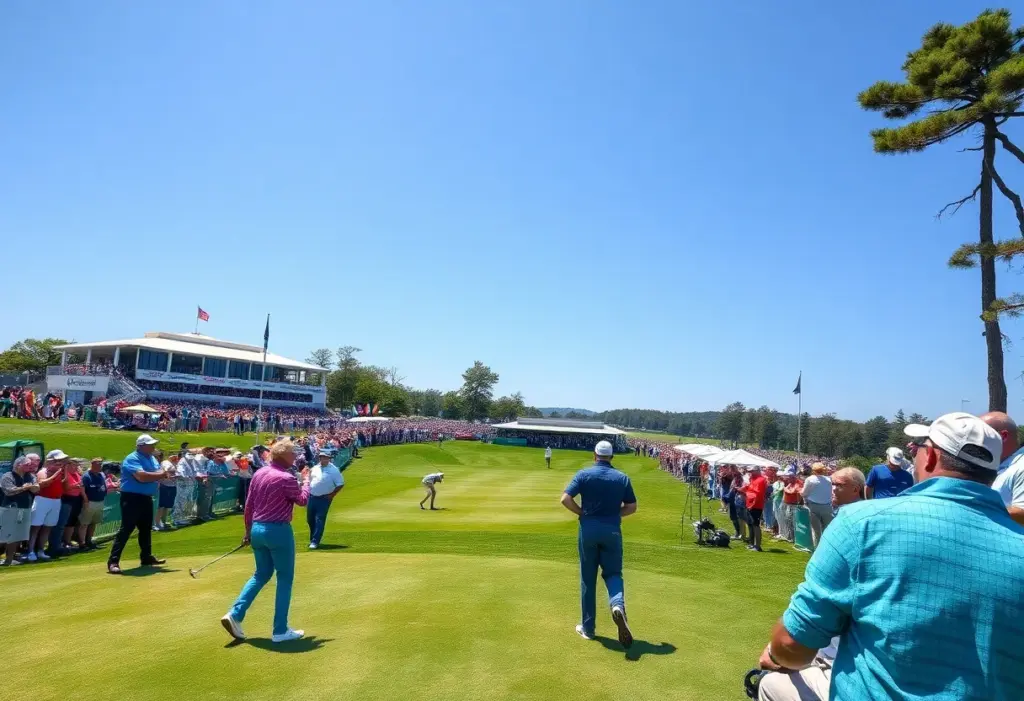 Golf tournament celebration at Farmers Insurance Open
