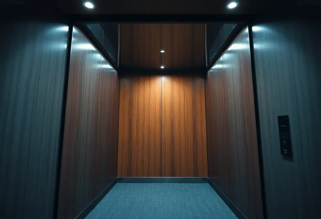 Empty lift shaft in a hotel showcasing safety concerns