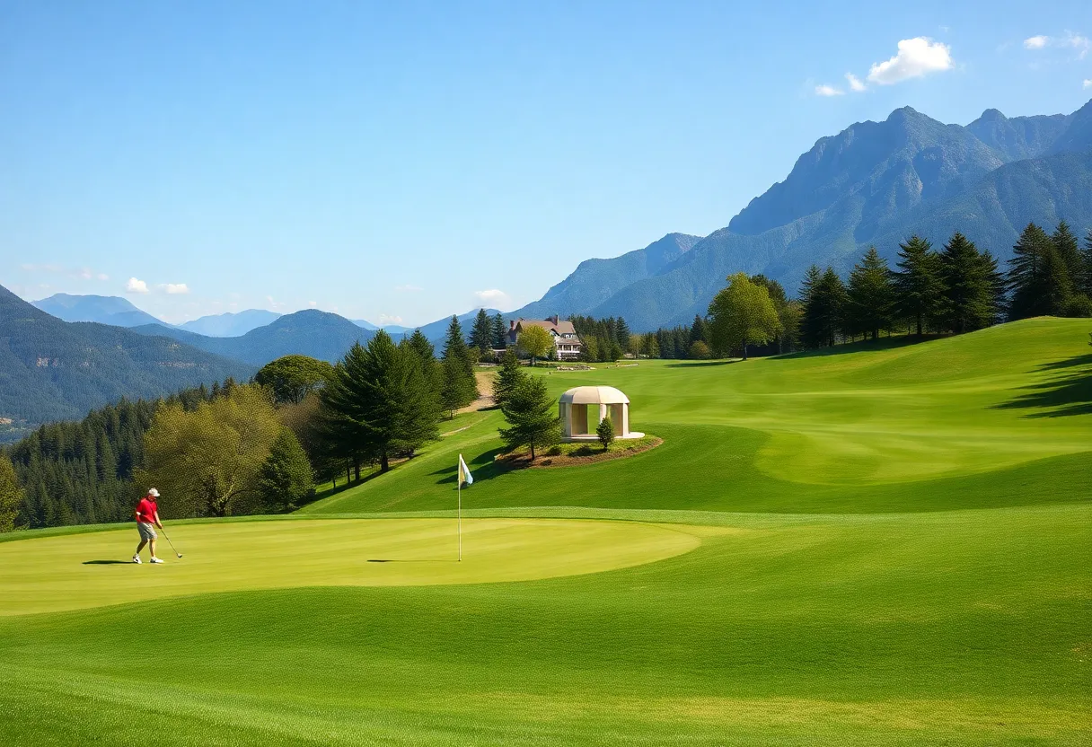 Golf tournament at a scenic course