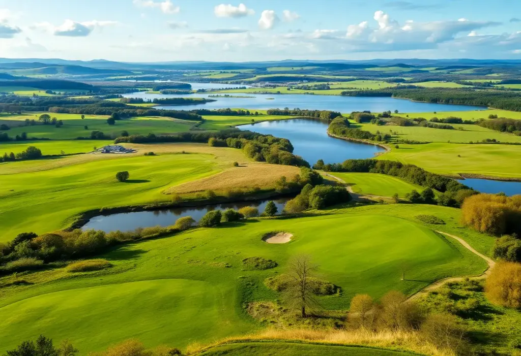 Golf course at Lough Erne Resort with beautiful landscapes