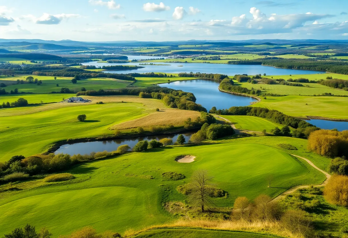 Golf course at Lough Erne Resort with beautiful landscapes