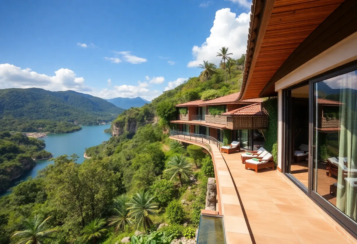Luxury hotel in Latin America with lush greenery