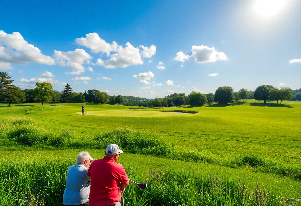 A vibrant scene from the Magical Kenya Open featuring golfers on a lush course.