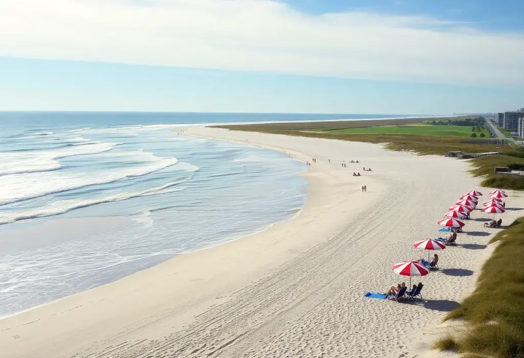 Scenic view of Myrtle Beach with sandy shores and ocean waves