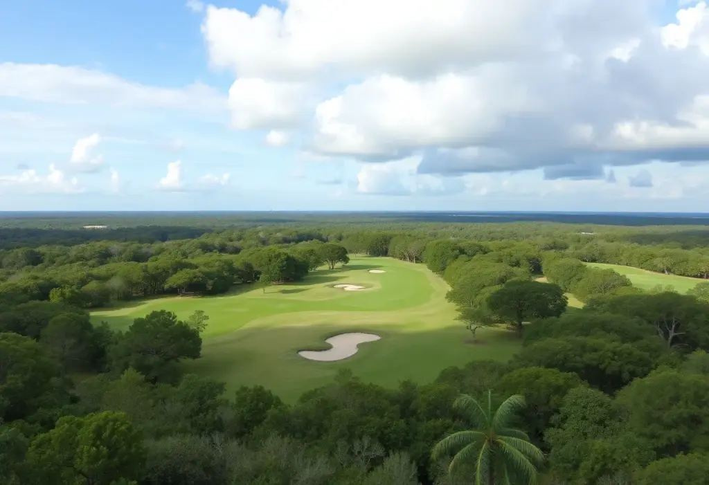 Aerial view of the new golf course at Streamsong Golf Resort