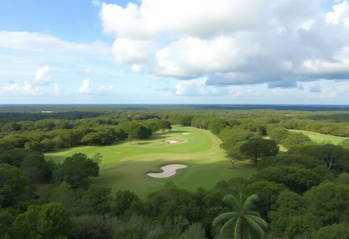 Aerial view of the new golf course at Streamsong Golf Resort