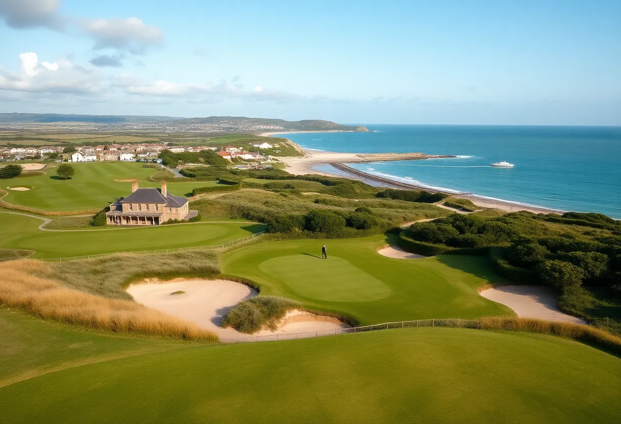 Landscape view of North Berwick Golf Club showcasing its historical golf course