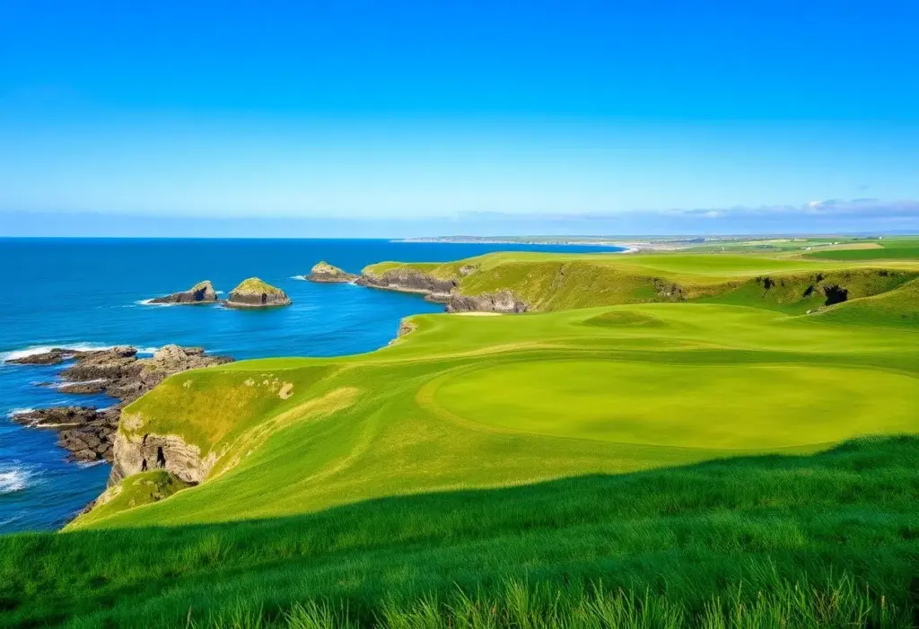Beautiful golf course in Northumberland along the coast