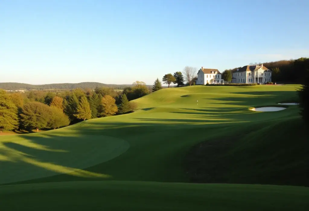 View of Oakmont Country Club, featuring the renowned golf course and its challenging terrain.