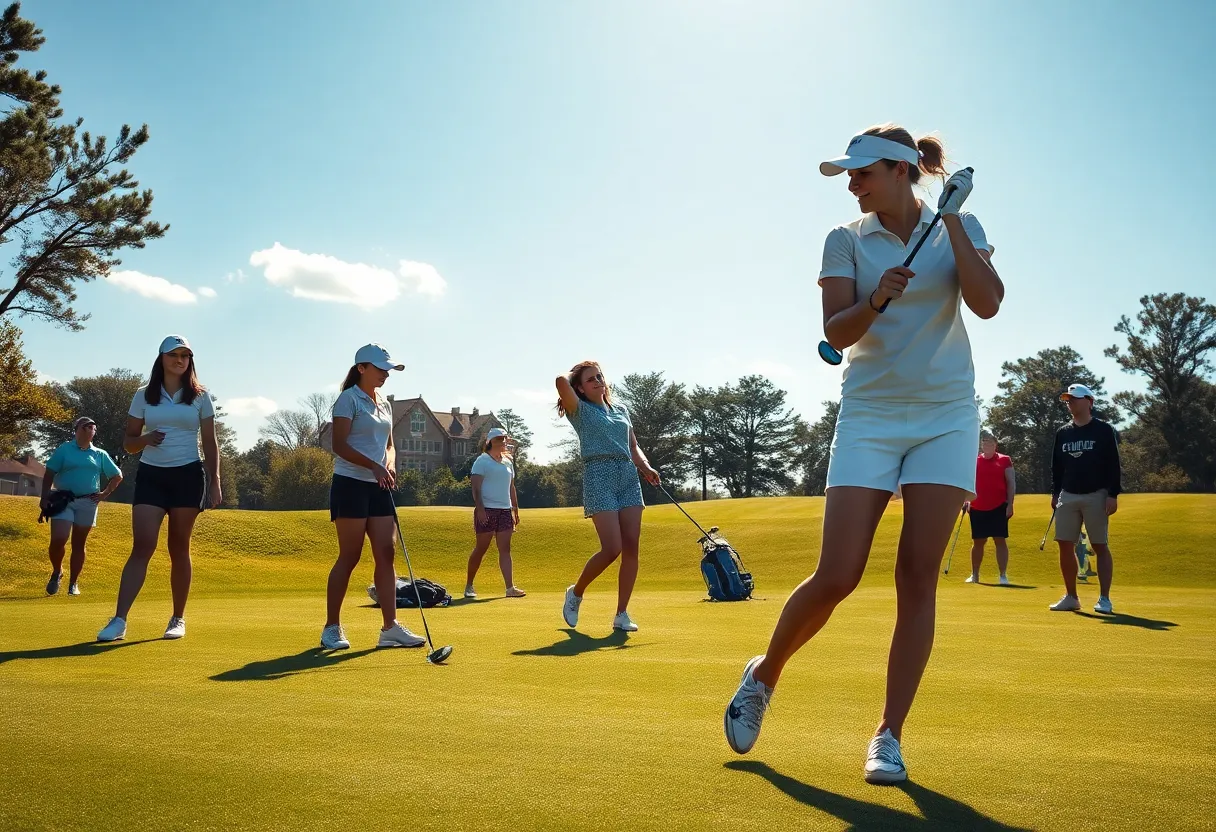 Oklahoma State women's golf team competing at the Thunderbird Intercollegiate
