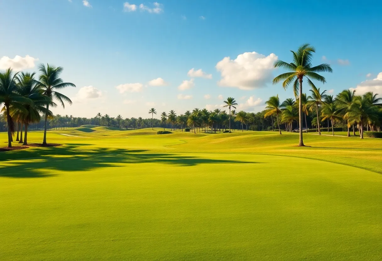 A scenic view of the Pandion Club golf course in Florida