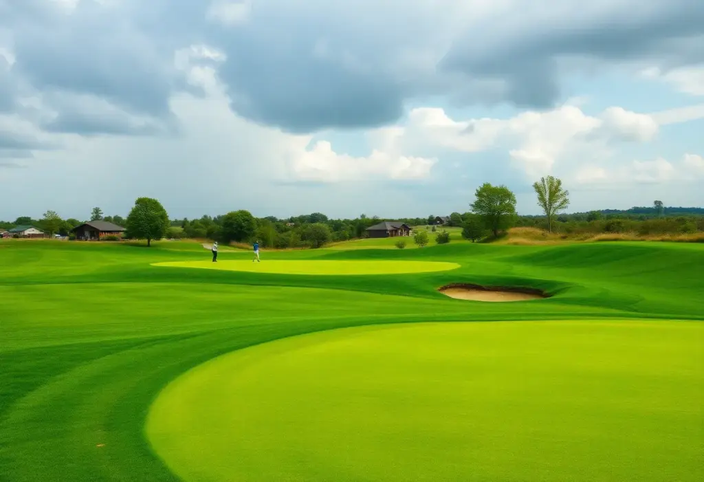 Restored Pebble Beach Golf Links after storm damage