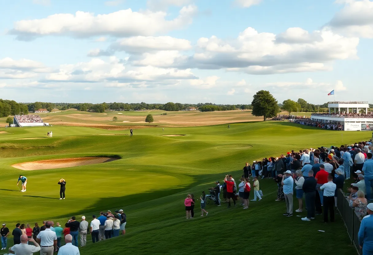 Golf players competing at the AT&T Pebble Beach Pro-Am tournament