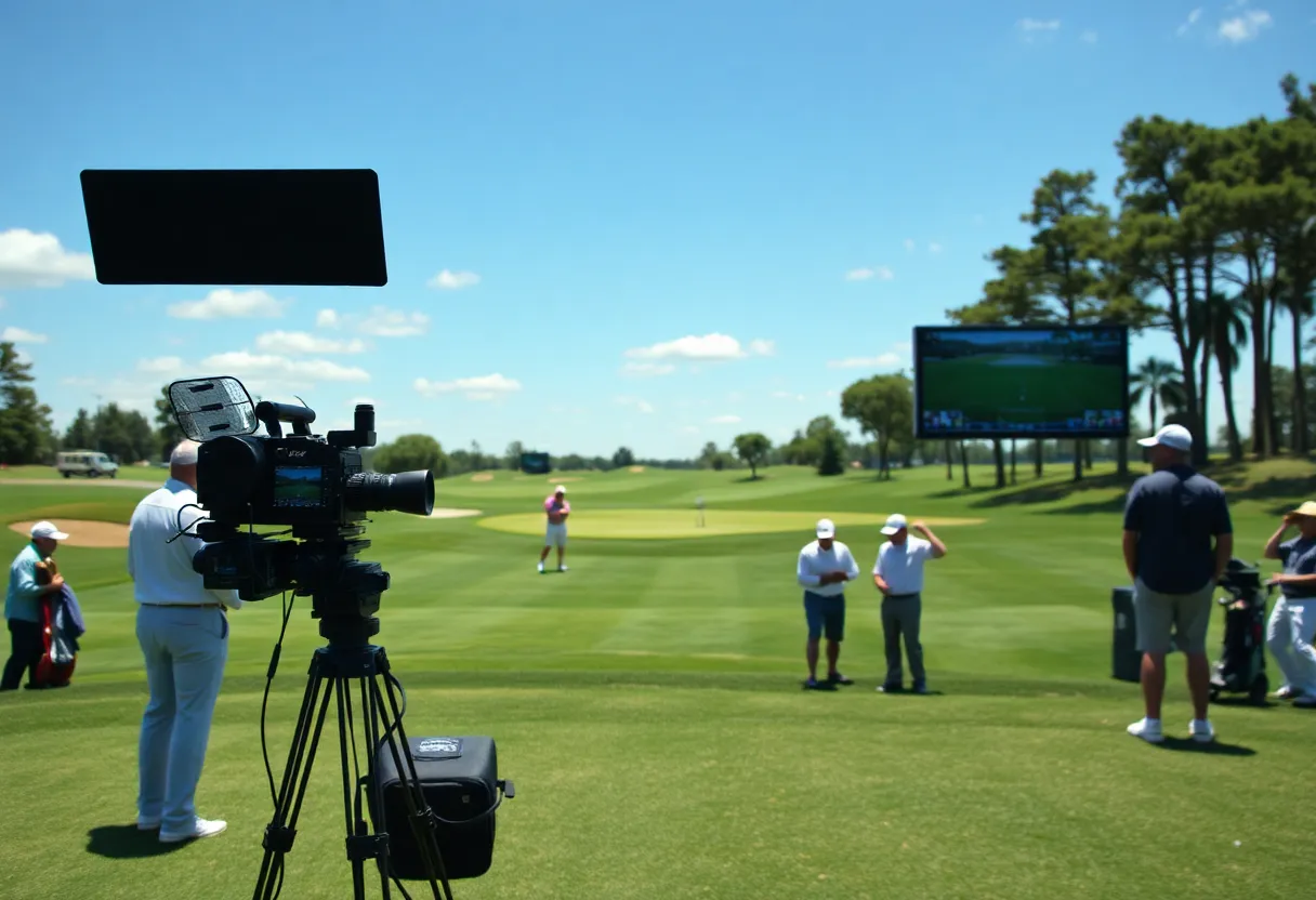 Golf tournament scene showcasing enhanced PGA Tour viewing experience