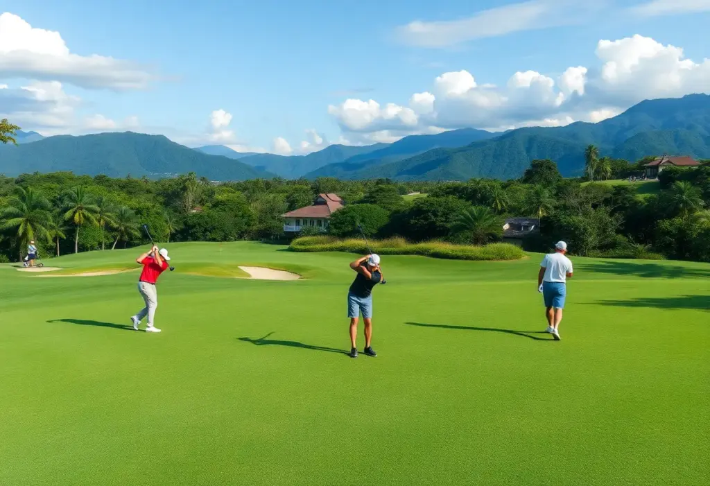 International golfers on the lush green golf course during the Philippines Golf Invitational 2026