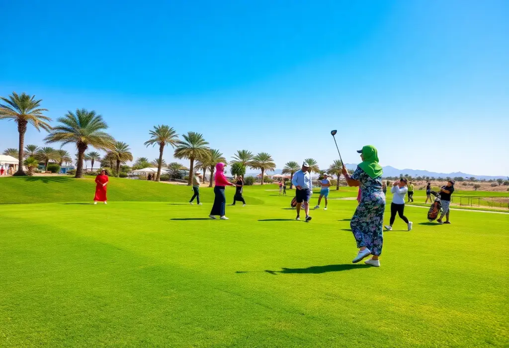 Players competing at the PIF Saudi Ladies International golf tournament