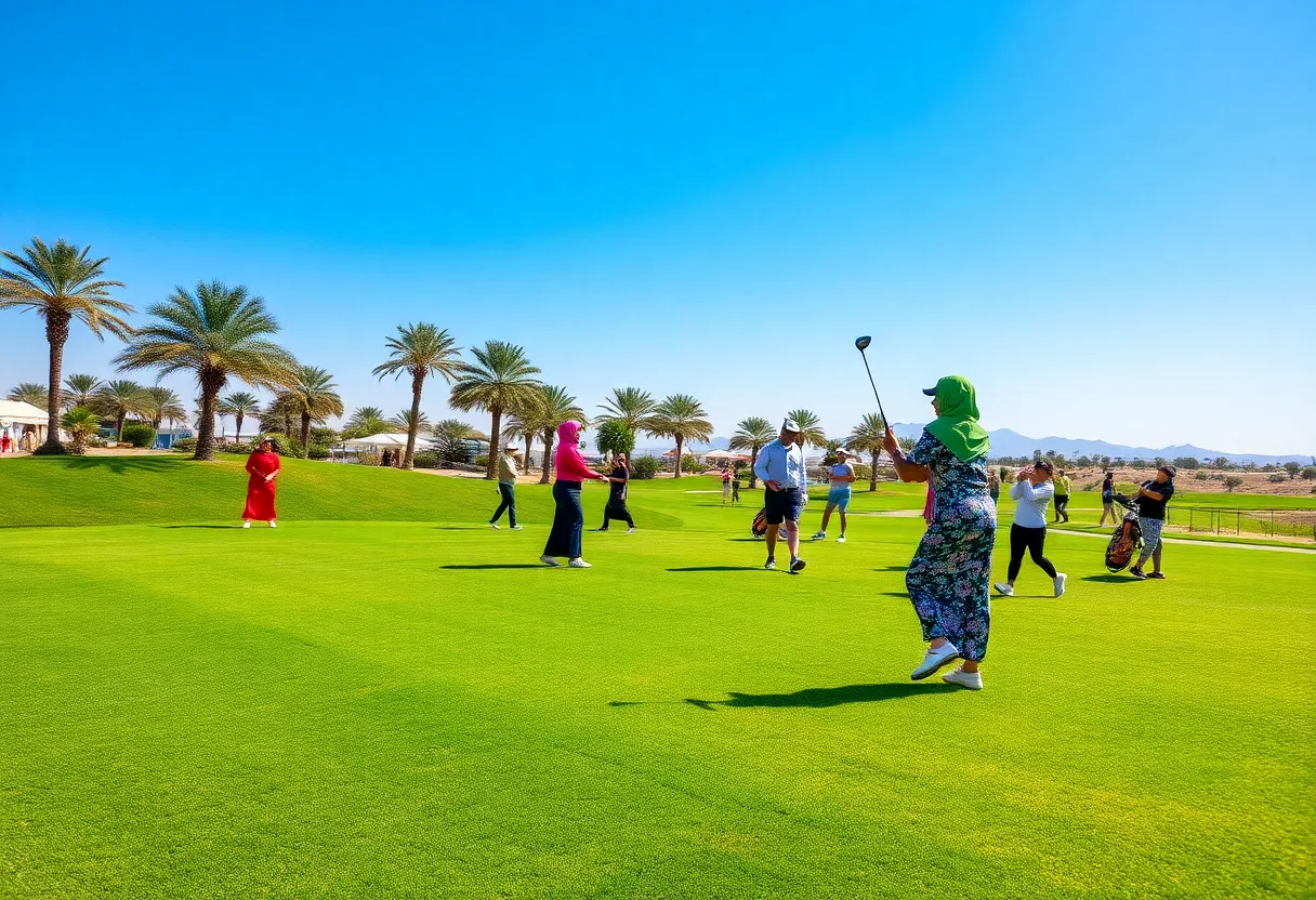 Players competing at the PIF Saudi Ladies International golf tournament