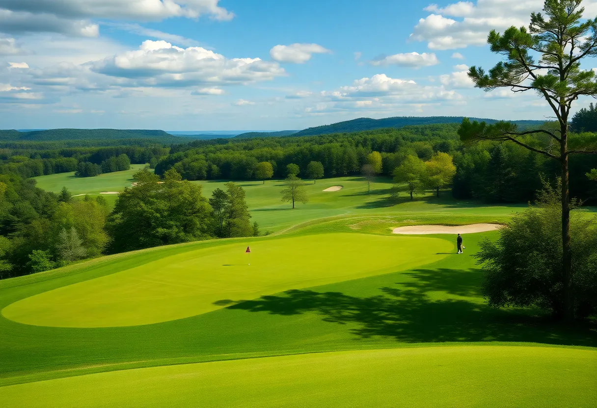 View of Pine Valley Golf Club in New Jersey with vibrant greens and well-maintained fairways.