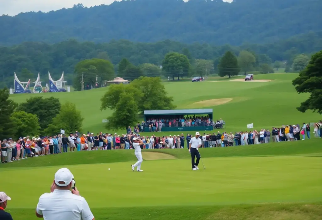 golfers playing on a beautiful golf course during the Qatar Masters