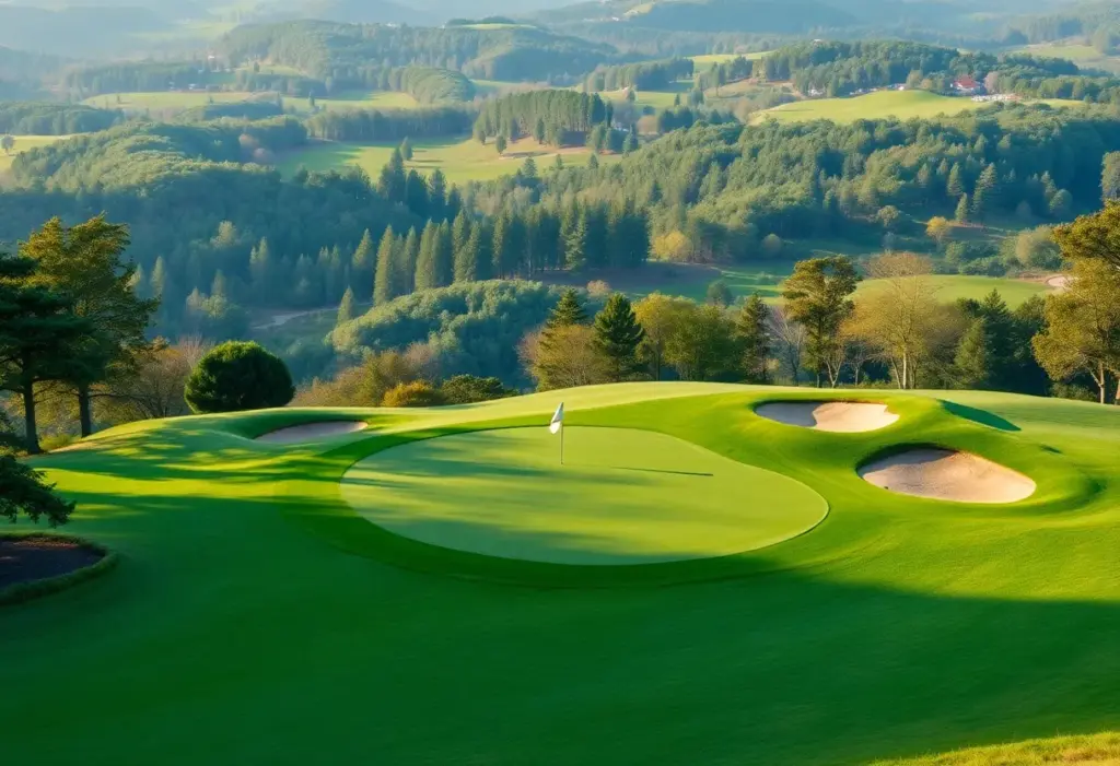 View of the fourth hole at Riviera Country Club, featuring its challenging design.