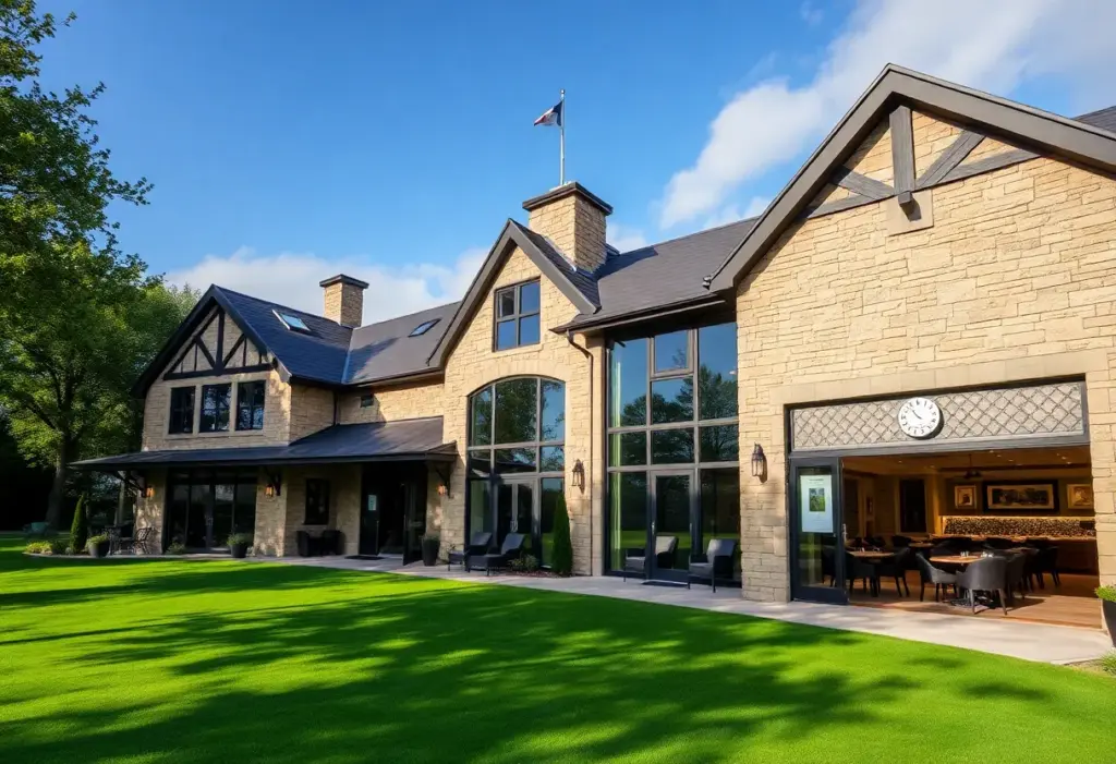 Exterior view of the new clubhouse at Royal Dornoch Golf Club