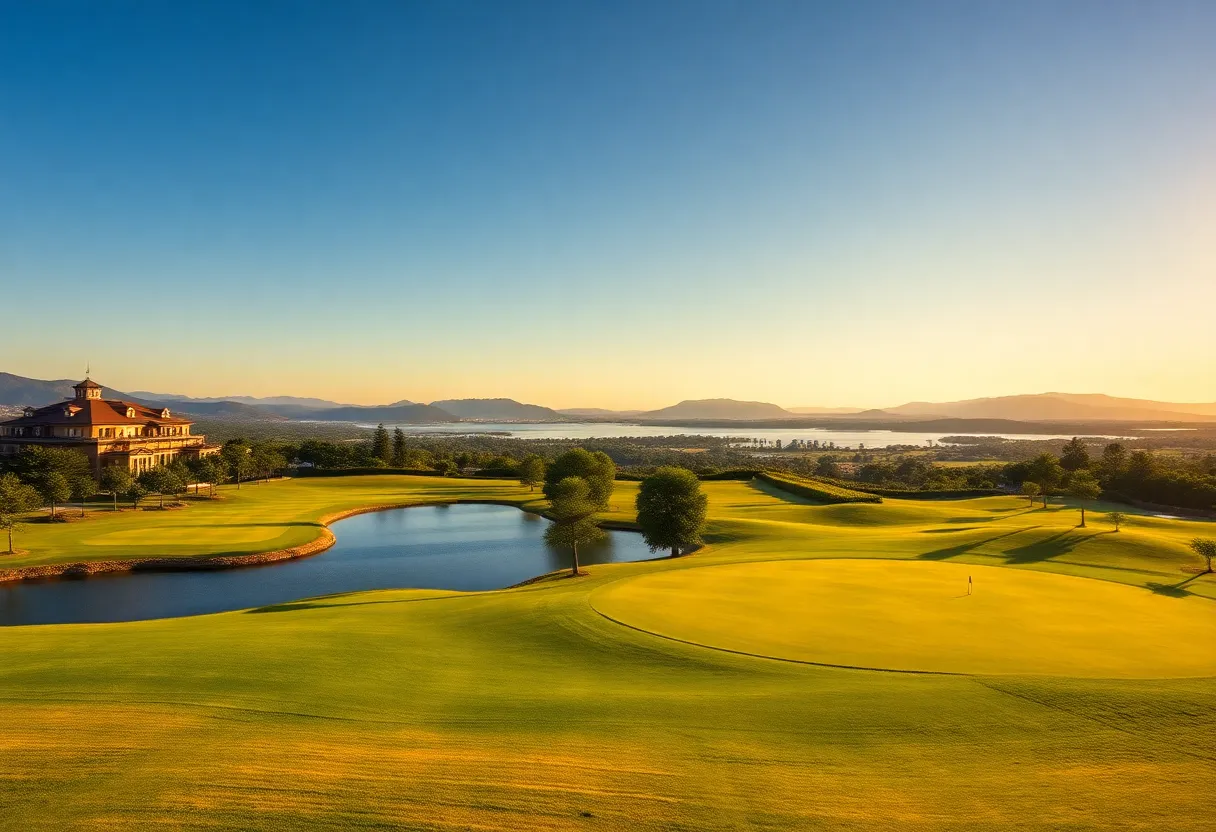 Scenic view of the Seaview Hotel golf course with lush greenery.