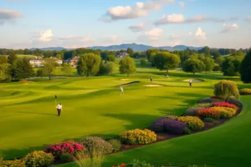 Golfers playing at the renovated Stellenbosch Golf Club during the South African Open