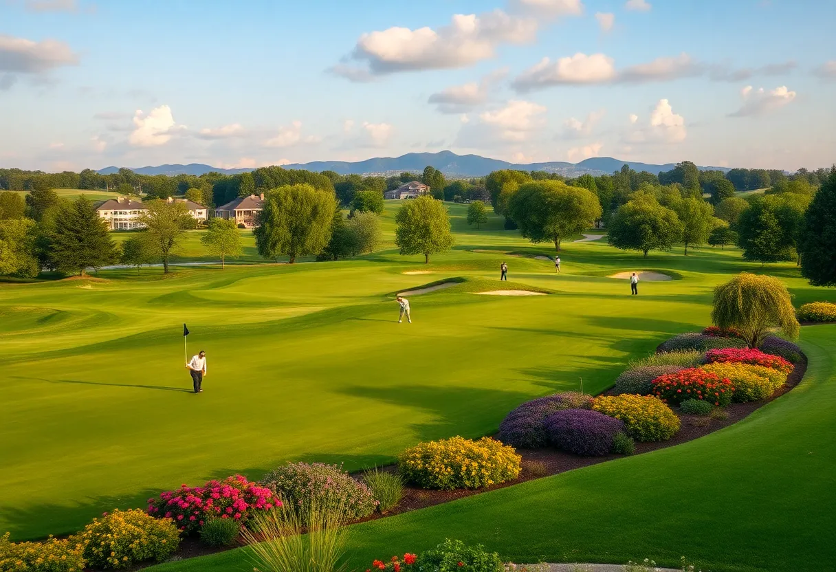 Golfers playing at the renovated Stellenbosch Golf Club during the South African Open