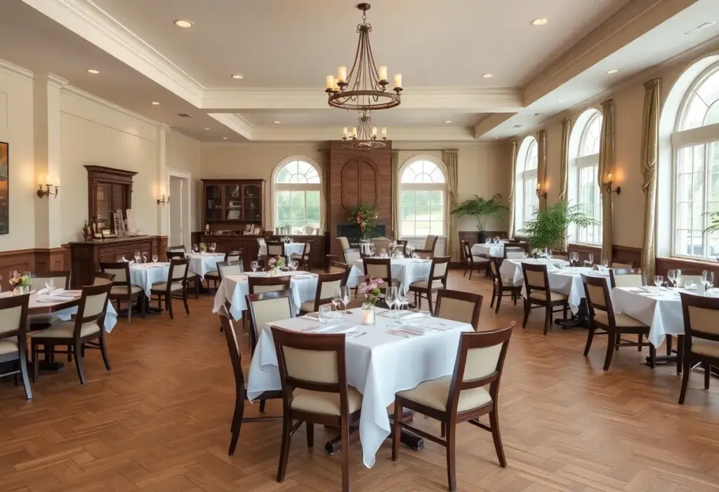 Renovated dining area at Southern Trace Country Club