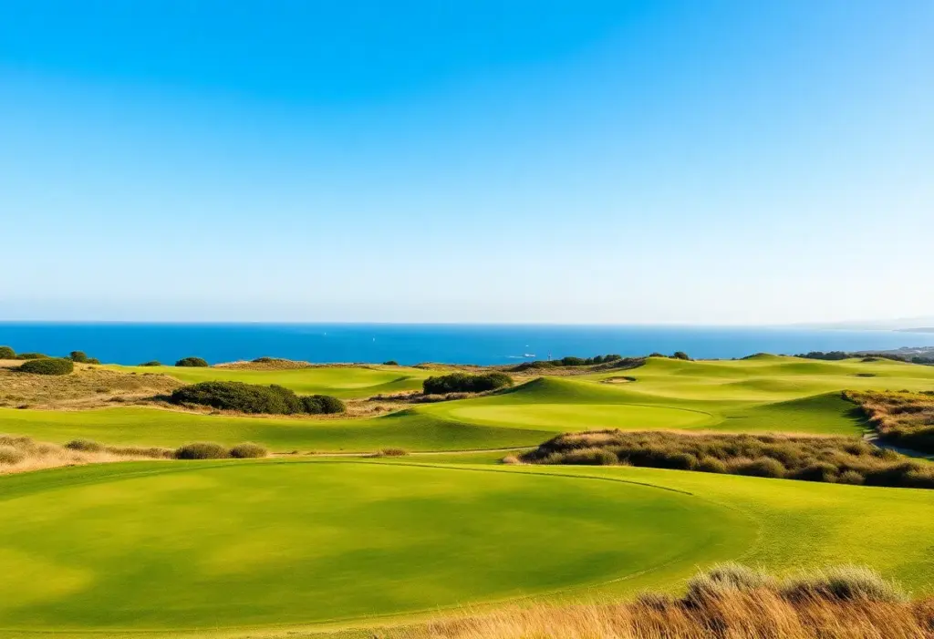 Beautiful golf course in Spain with coastal views