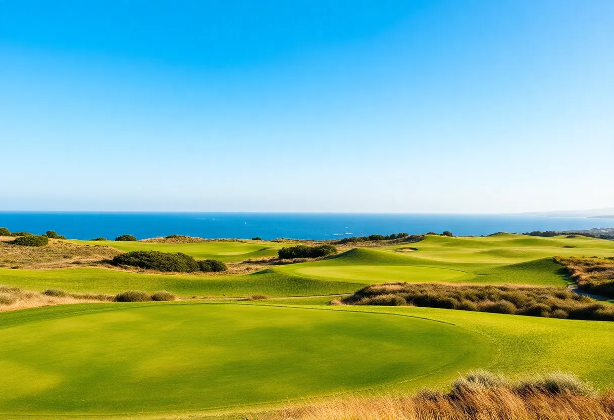 Beautiful golf course in Spain with coastal views