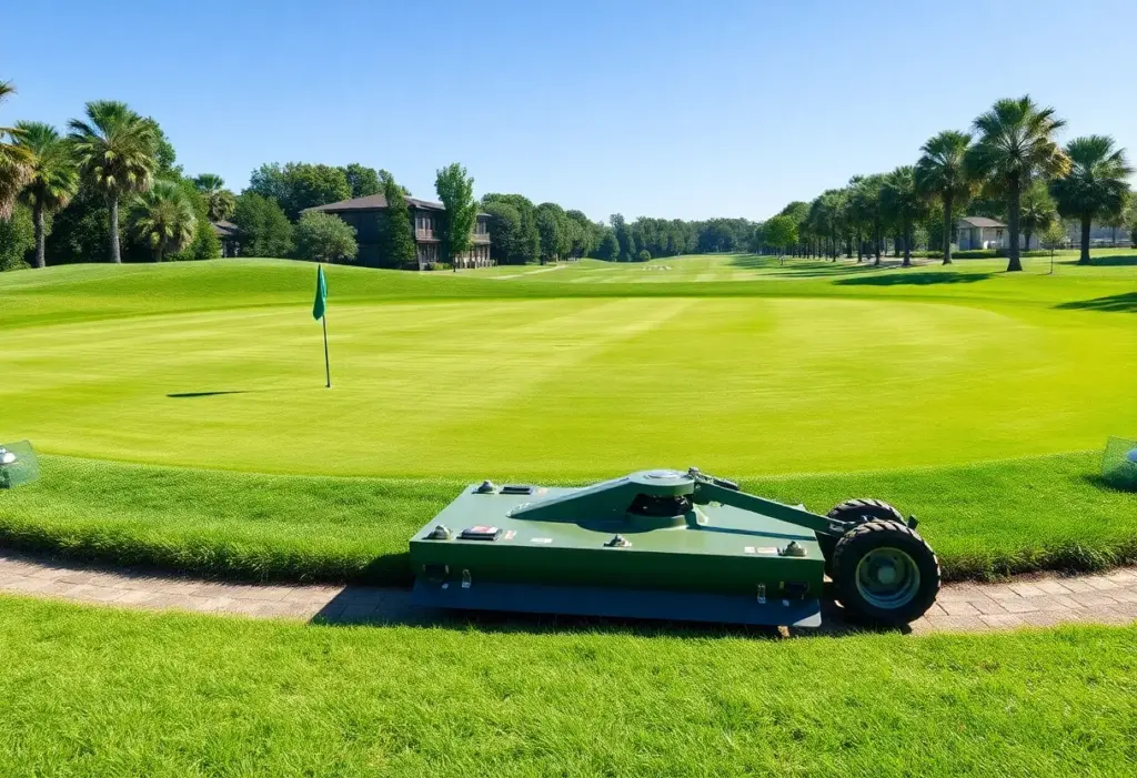 A golf course using sustainable practices for maintenance.