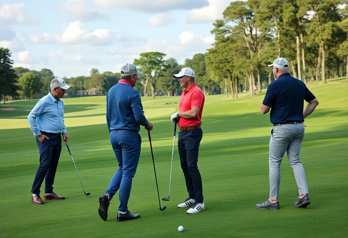 Golfers participating in the TiE Eagles CEO Golf Tournament