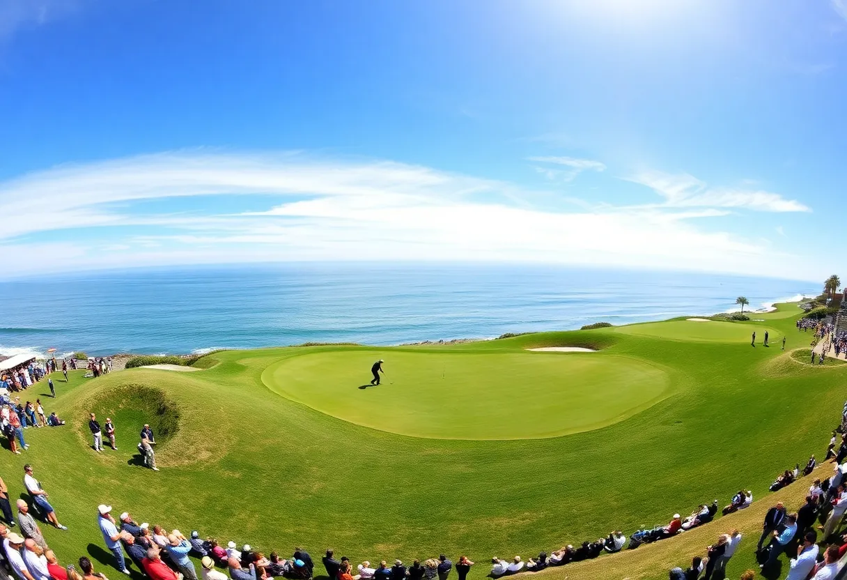 Spectacular view of Torrey Pines Golf Course during Farmers Insurance Open