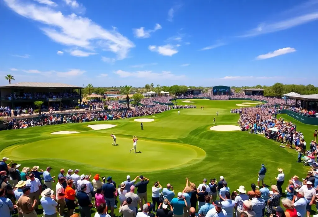 Golfers competing at TPC Scottsdale during the WM Phoenix Open